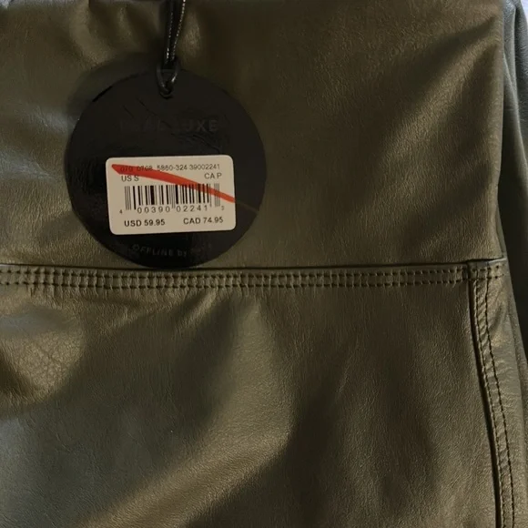 OFFLINE By Aerie Real Luxe Faux Leather Legging Olive NWT Small and Medium - Picture 7 of 14